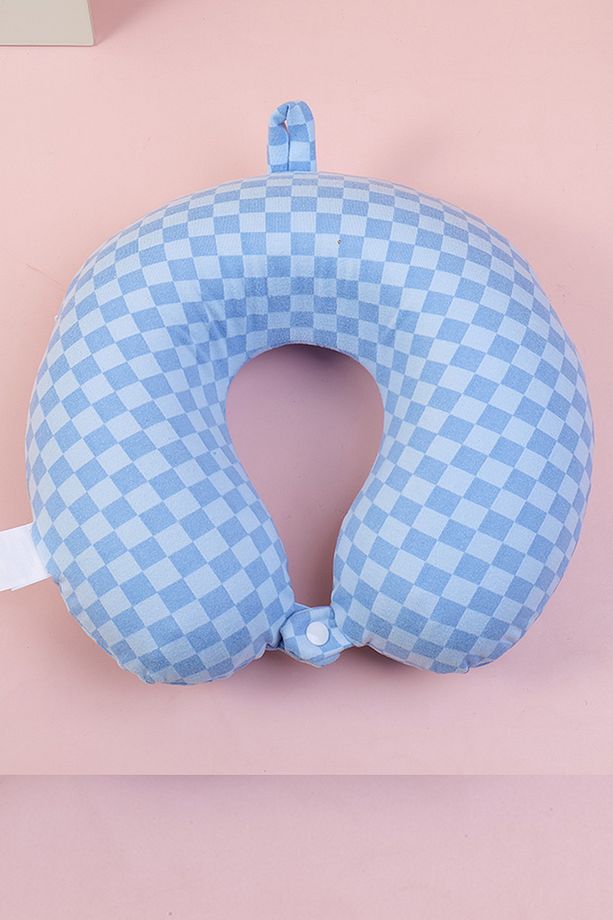Mozaik Şekillli Memory Foam U Tipi Yastık Mavi - 3