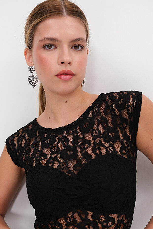 Dantelli Transparan Bluz B1781 - 4