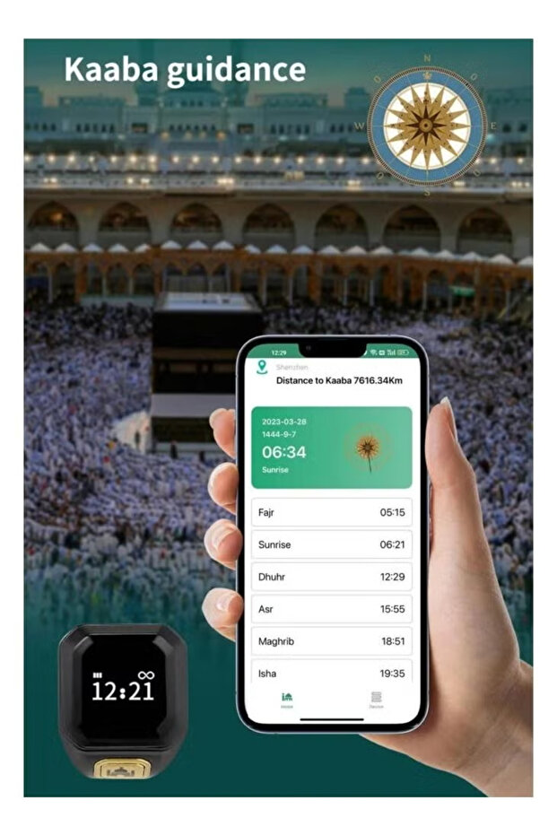 22mm Zikr Ring Smart Ring with Vibration Reminder Tasbih Counter and Bluetooth Connection - 4