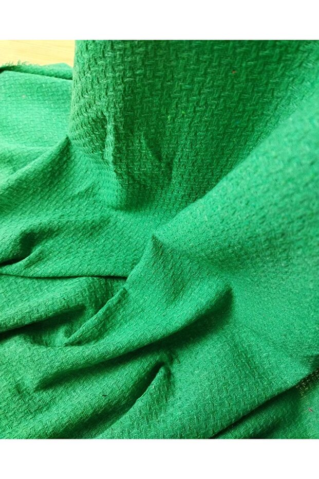 Tweed-Like Vibrant Green Fabric (Width 150 cm X Length 260 cm)
