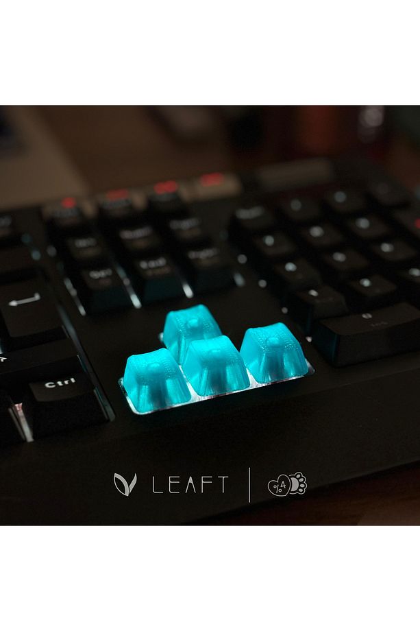 9'lu keycap set klavye tuş seti - şeffaf buz mavisi - 2