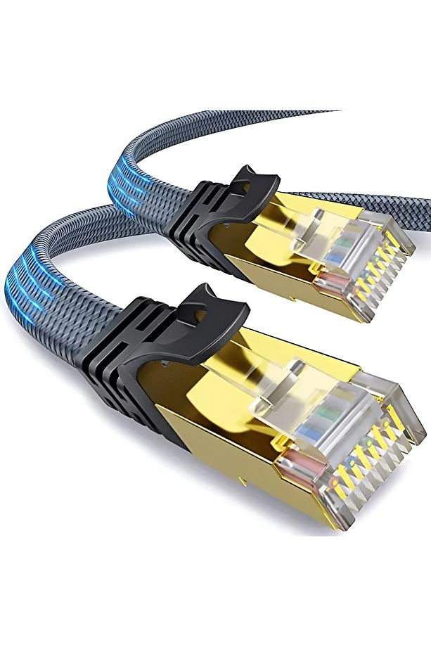Cat8 LAN Kablosu Yüksek Hızlı 40Gbps 2000mhz Ethernet Kablosu Örgü Kaplama 1m 2m 3m 5m 10m - 4