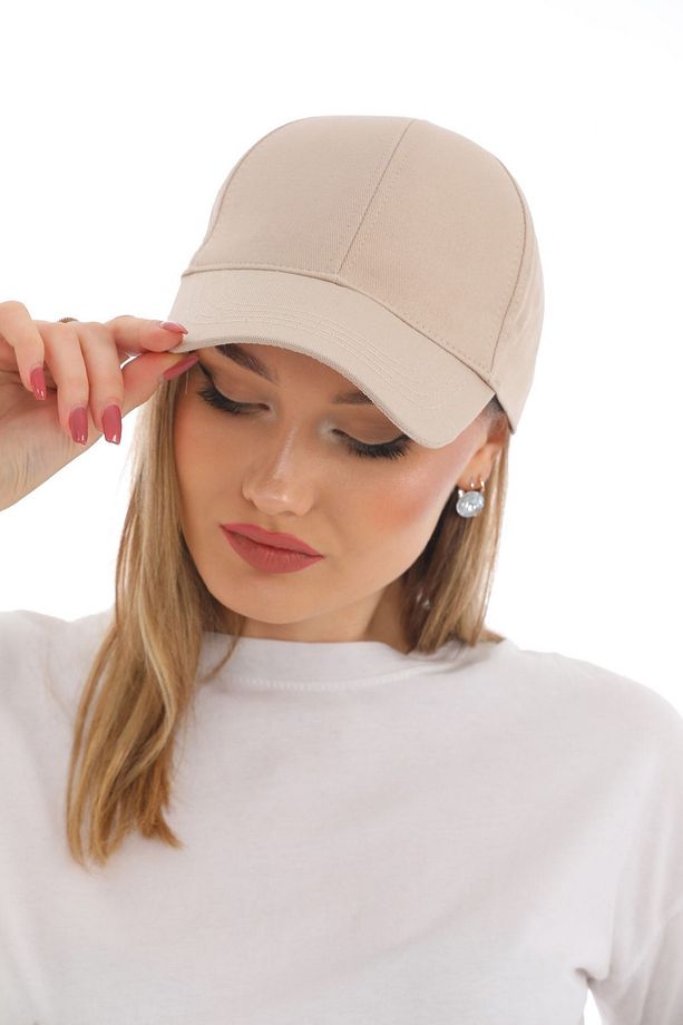 Unisex Ayarlanabilir Bej Spor Basic Şapka - 8