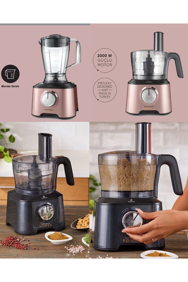Rendeleme, Dilimleme, Yoğurma ve Çırpma 10 Ürün 1 Arada Mutfak Robotu, Blender Seti 2000w - 1