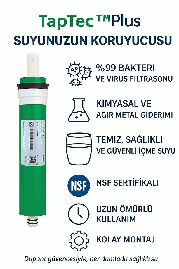 TapTec Plus Membran Filtre – Temiz ve Sağlıklı İçme Suyu için Güvenilir Seçim - 5