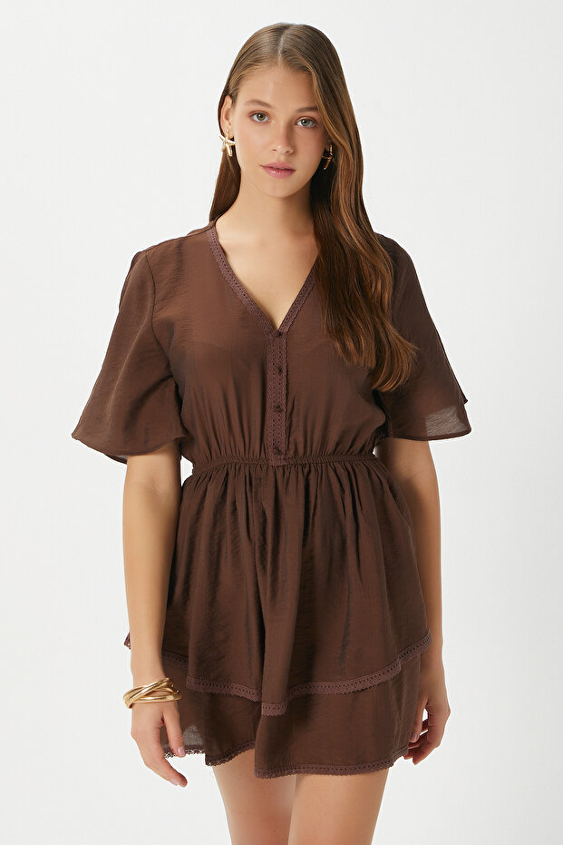 Women's Devin Brown Elastic Waist Midi Dress