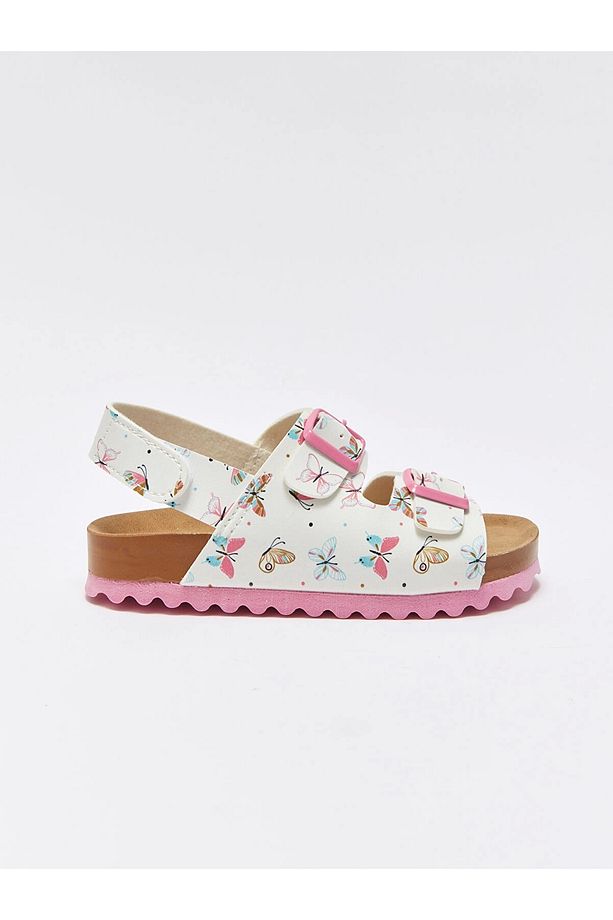 LCW STEPS EKRU Baskılı Kız Çocuk Sandalet - 2