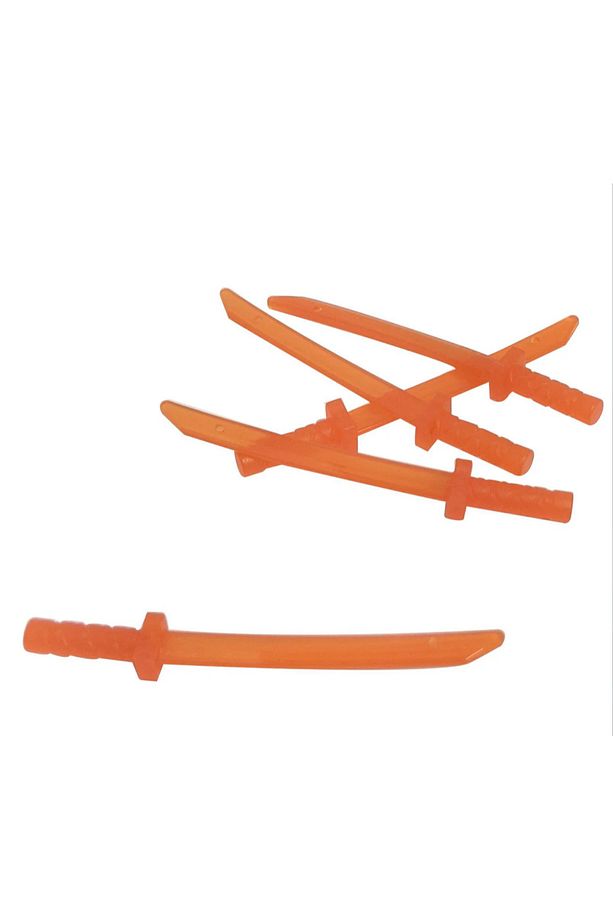 Custom Akseusar Minifigür Weapon Ninjago Ninja Sword Şeffaf Turuncu Katana 2 Adet - 1