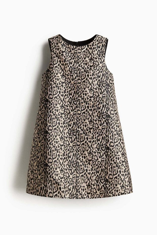 Jacquard-weave shift dress