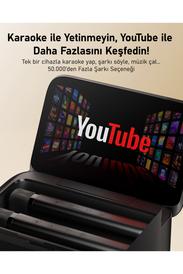 Partybox Shell S3 80W Karaoke Bluetooth Hoparlör Seti, 7.1" Tablet, 2 Mikrofon, Ses Bombası - 3