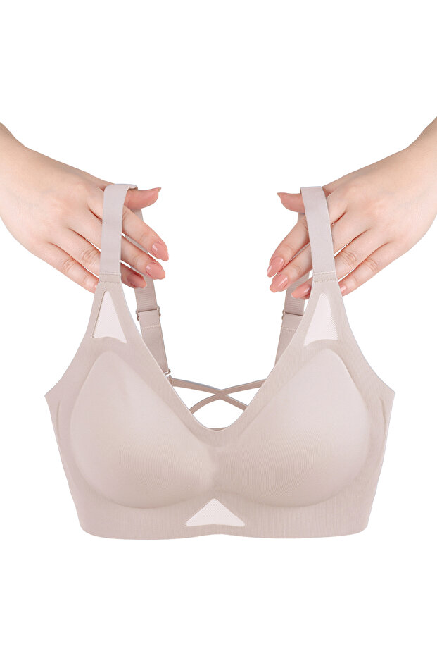 Wire Free Push up Seamless Removable Pad Breathable Sports Bra