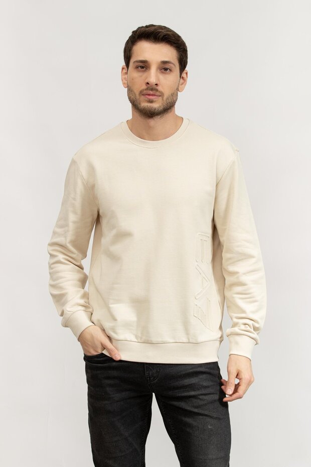Erkek Bisiklet Yaka Sweatshirt - 1
