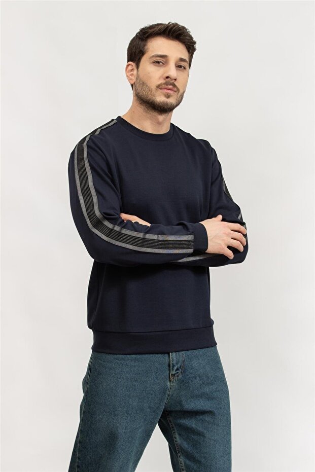 Erkek Bisiklet Yaka Sweatshirt - 2