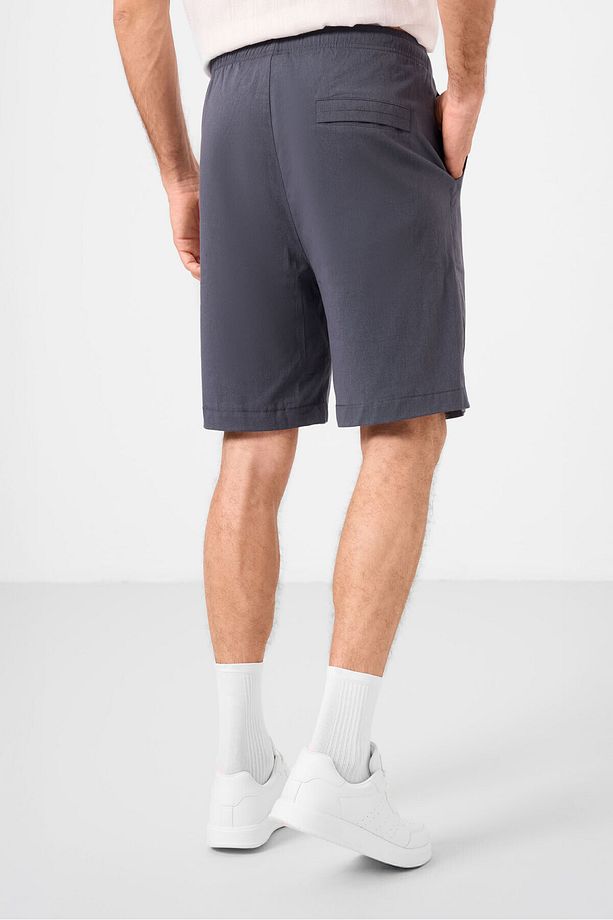 Gri Standart Fit Dokuma Hafif Esnek Chino Erkek Şort - 81293 - 8