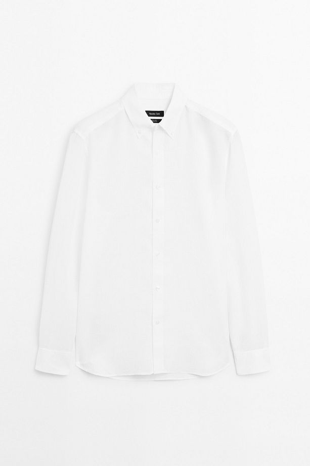 %100 keten regular fit gömlek - 6