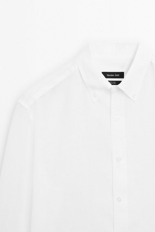 %100 keten regular fit gömlek - 7