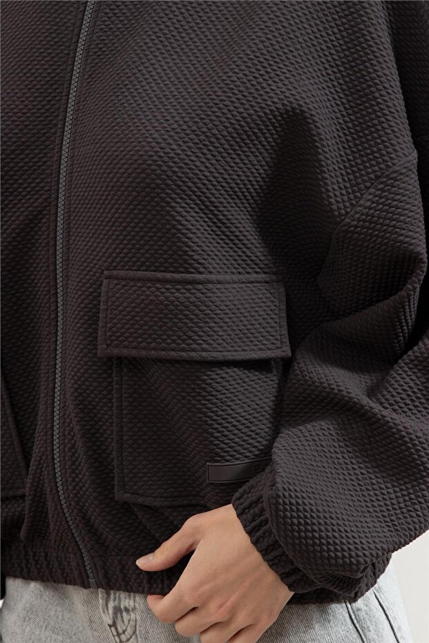 Kadın Fermuarlı Sweatshirt - 4