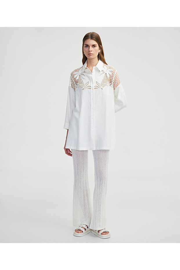 Nakışlı gömlek ceket - 6