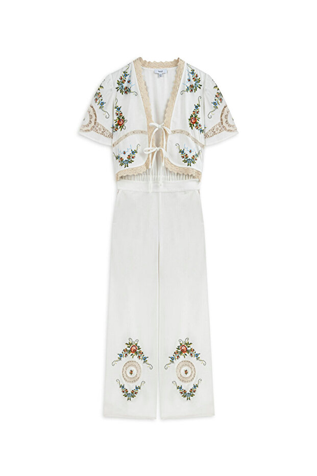 ÇİFT PARÇA GÖRÜNÜMLÜ NAKIŞLI TULUM - 3