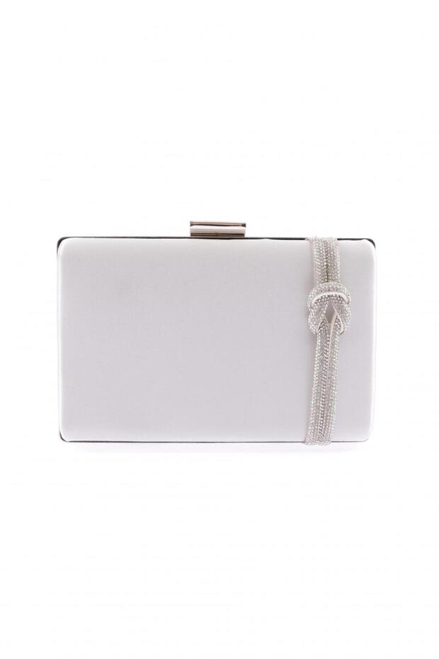 9275-22y Stoned Silver Women's Evening Dress Portfolio Bag