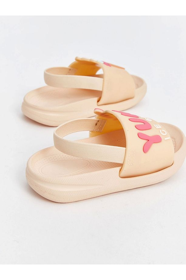LCW STEPS Pembe Baskılı Kız Bebek Sandalet - 5