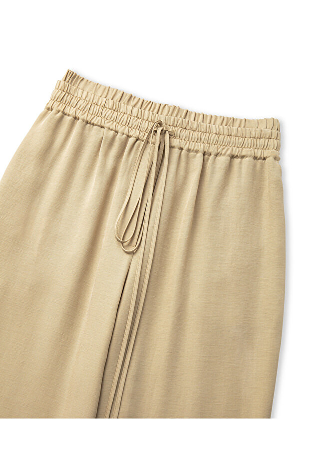 Elastik bel wide leg pantolon - 4