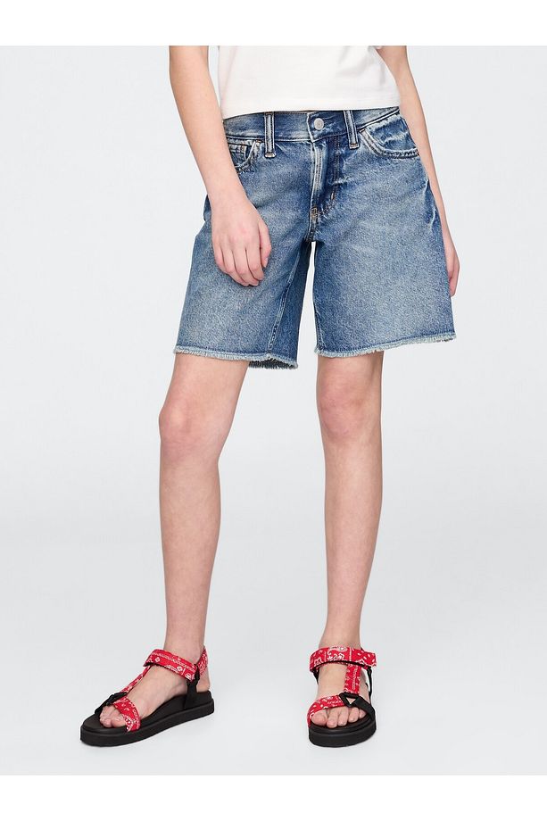 Kız Çocuk Mavi Low Rise Stride Denim Bermuda Şort - 4
