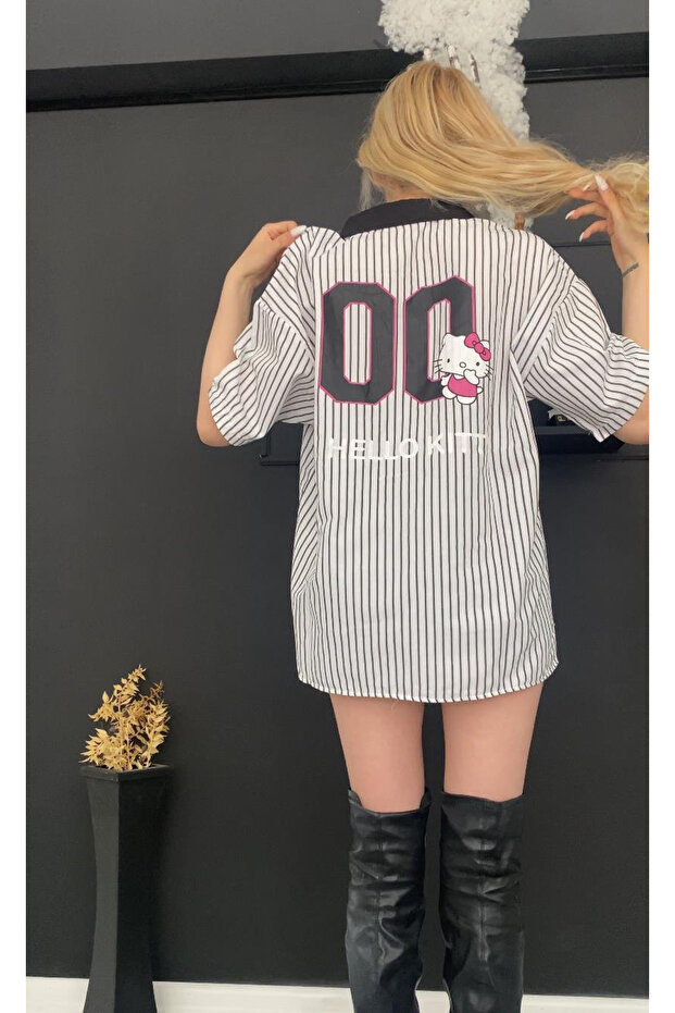 Beyaz Hello Kitty Jersey Gömlek - 2
