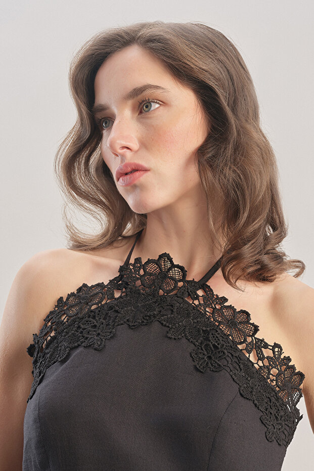 Midnight Bloom Nakışlı Top - 2