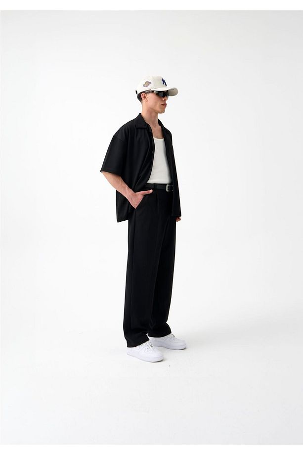 Old Money Oversize Fit Gabardin Kumaş Gömlek - 4