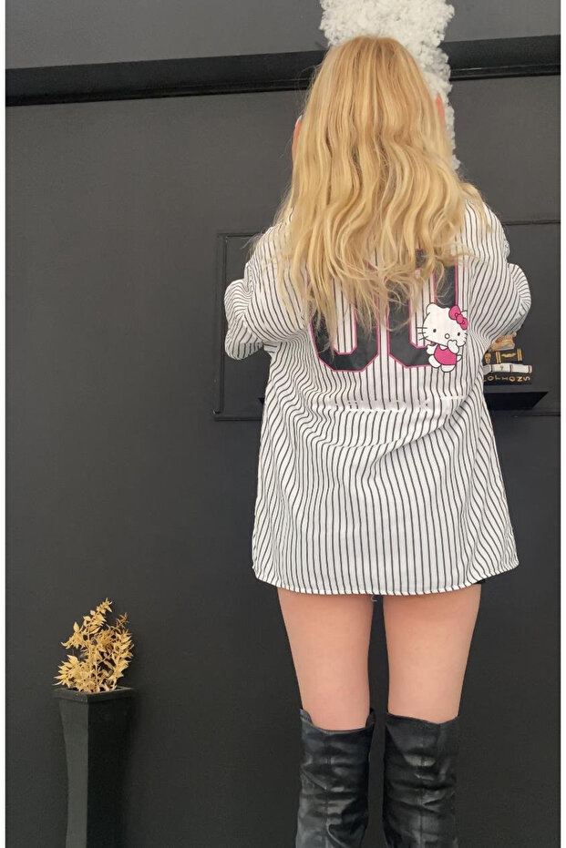 Beyaz Hello Kitty Jersey Gömlek - 3
