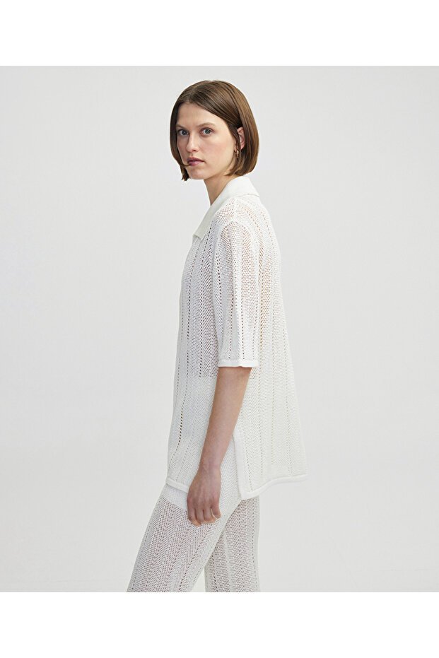 Ajurlu triko gömlek - 6