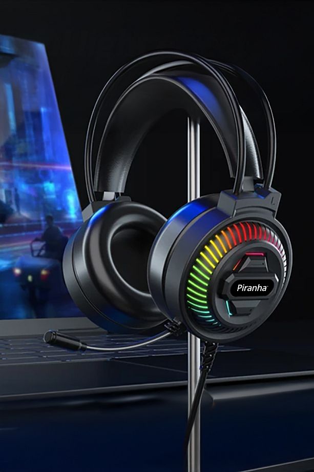 2175 RGB LED Işıklı Kulak Üstü Kablolu Oyuncu Kulaklığı / Gaming / Mikrofon / 2.2m Kablo Uzunluğu - 1