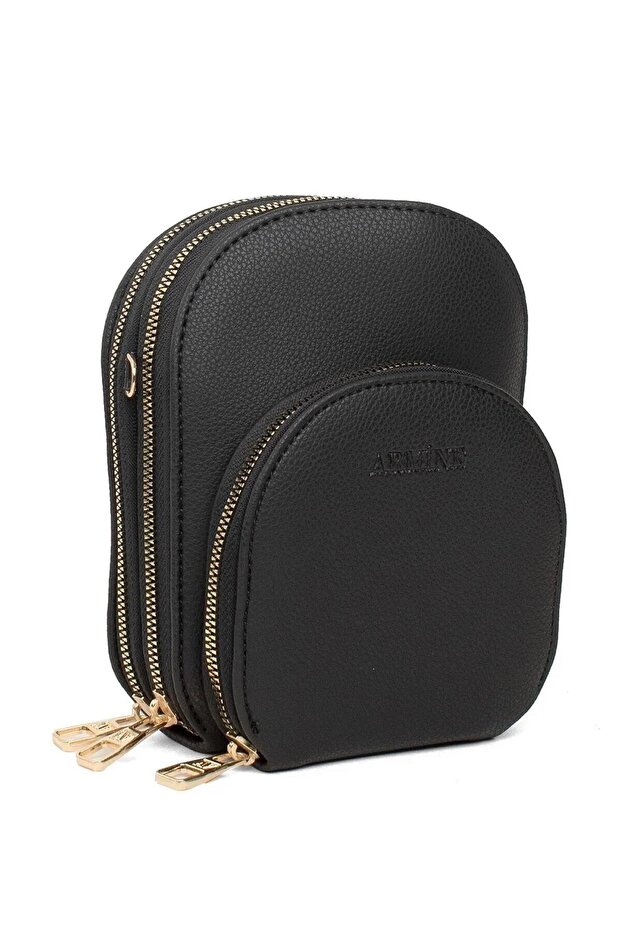 Modern Practical Bag with Shoulder Strap Black Bag