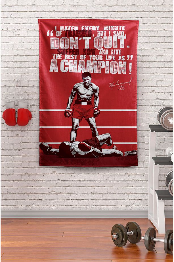 Muhammed Ali Duvar Örtüsü Duvar Halısı Birinci Kalite Kumaş - 1