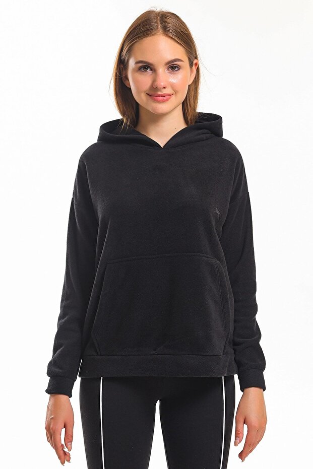 Casual Sports Hooded Sweatshirt Top Clothing Black