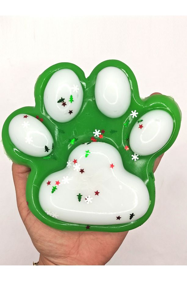 Dev Pati Squishy Taba Squishy Kedi Pati Sıkma 14 cm Pullu Pati Sukuşi - Yeşil - 1
