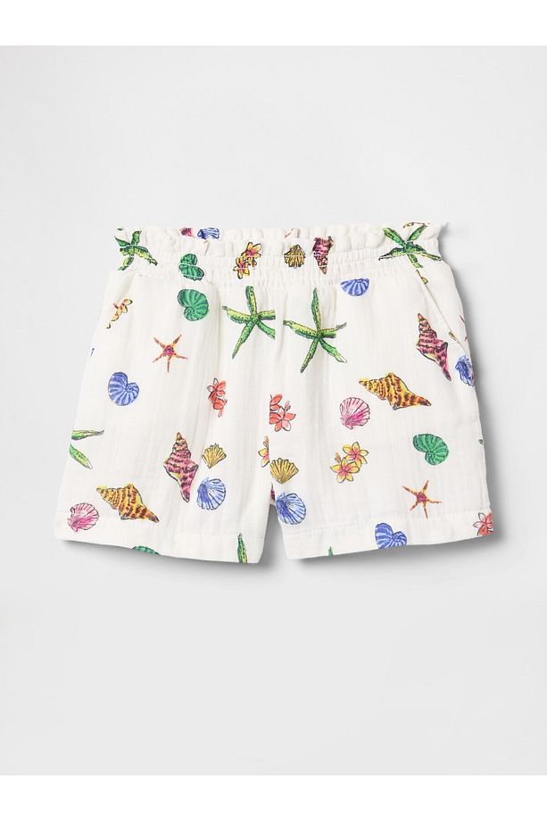 Kız Bebek Çok Renkli Gauze Pull-On Şort - 1