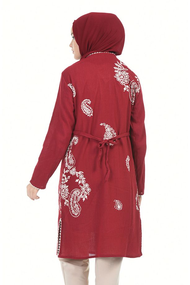 Şile Bezi Baskılı Tunik 0506-03 Bordo - 3