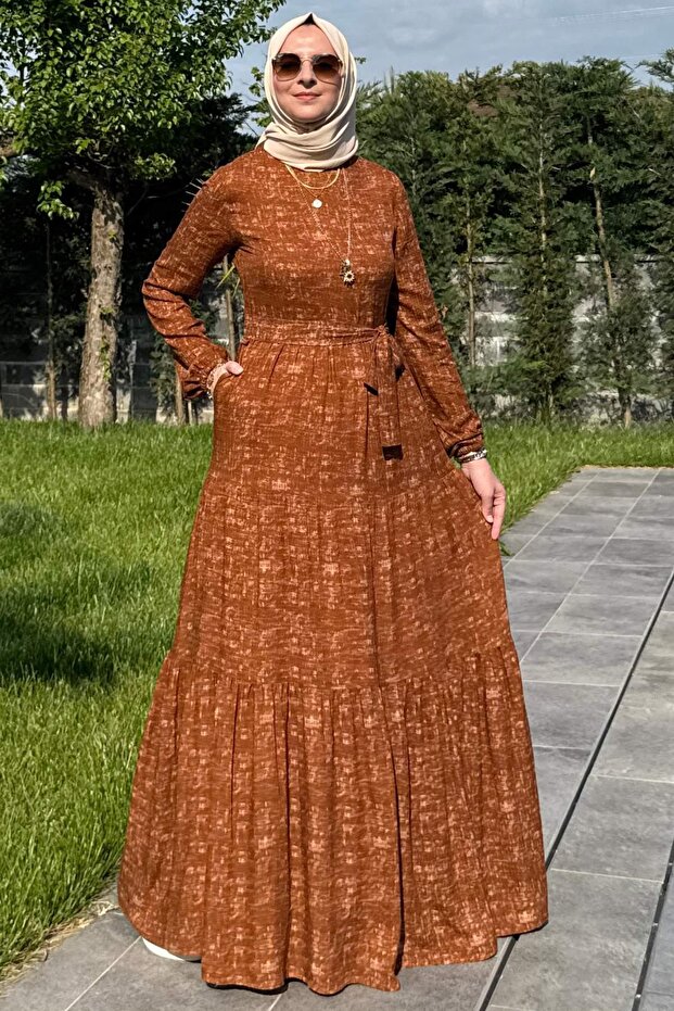 Kot Efektli Elbise Kiremit - 6