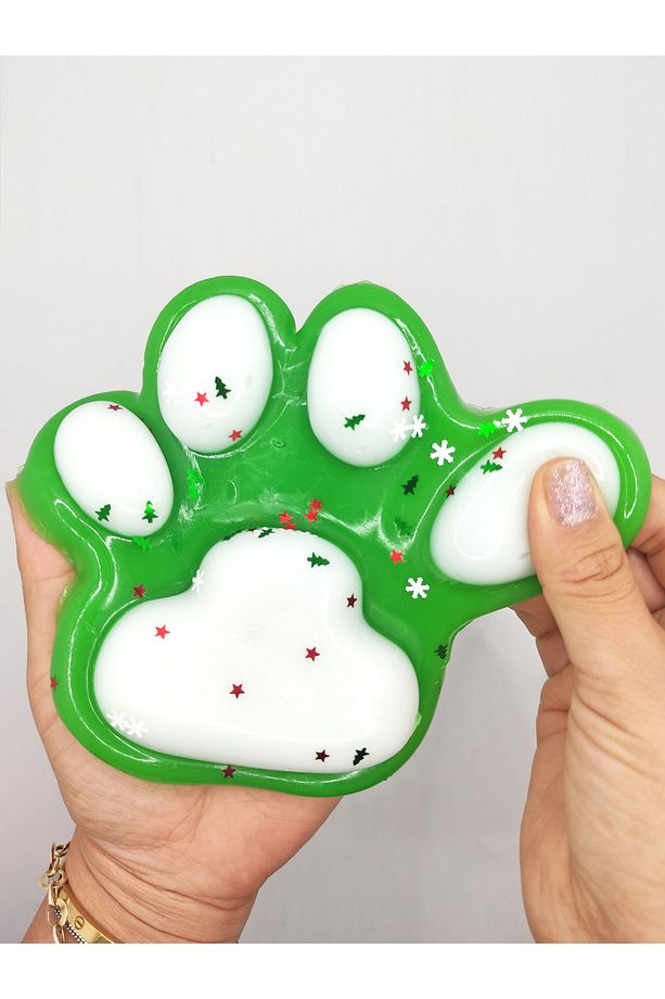 Dev Pati Squishy Taba Squishy Kedi Pati Sıkma 14 cm Pullu Pati Sukuşi - Yeşil - 4