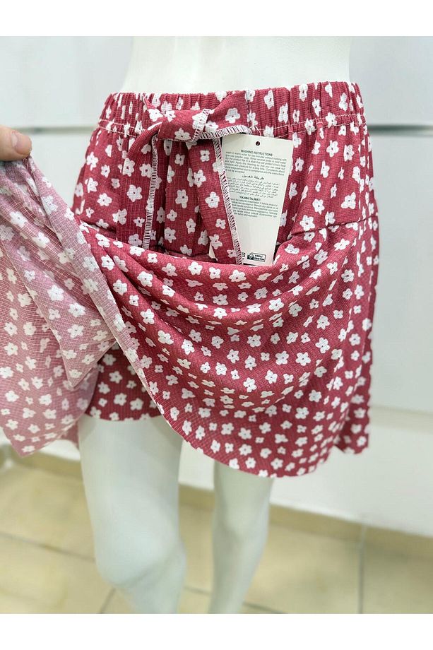 volanlı kız şort etek /volanlı çiçek desen mini şortlu etek/ mini yazlık şort etek - 4
