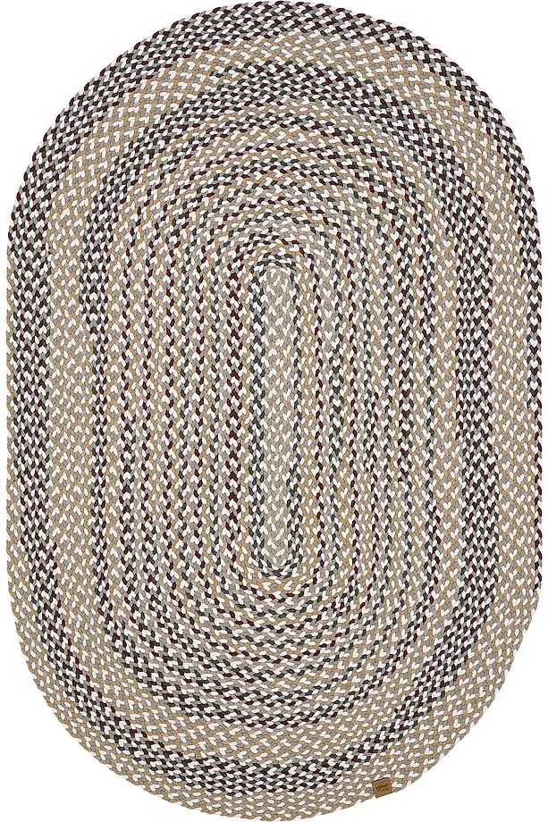 Lunox Multi Hasır Örgü Çift Taraflı Dokuma Yolluk Jüt Kilim Oval Banyo Paspası - 1