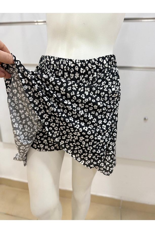 volanlı kız şort etek /volanlı çiçek desen mini şortlu etek/ mini yazlık şort etek - 4