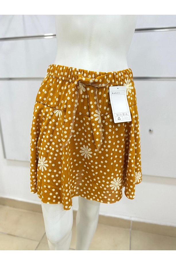 volanlı kız şort etek /volanlı çiçek desen mini şortlu etek/ mini yazlık şort etek - 4