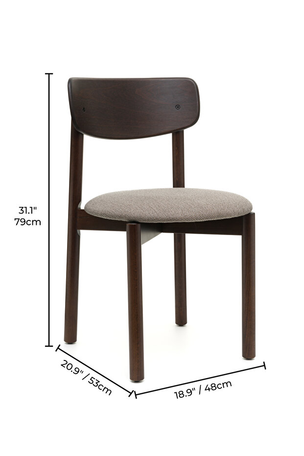 Keynote Ceviz Ahşap 4'lü Demonte Kaymaz Ayaklı Ahşap Sandalye – Sağlam Iskelet, Konforlu Oturum - 7