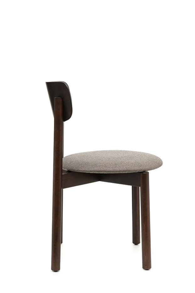 Keynote Ceviz Ahşap 4'lü Demonte Kaymaz Ayaklı Ahşap Sandalye – Sağlam Iskelet, Konforlu Oturum - 3