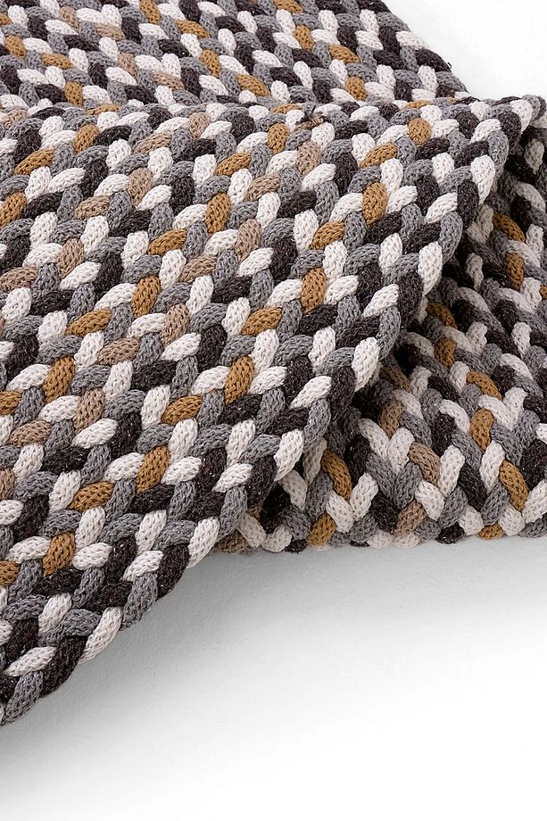 Lunox Multi Hasır Örgü Çift Taraflı Dokuma Yolluk Jüt Kilim Yuvarlak Banyo Paspası - 5