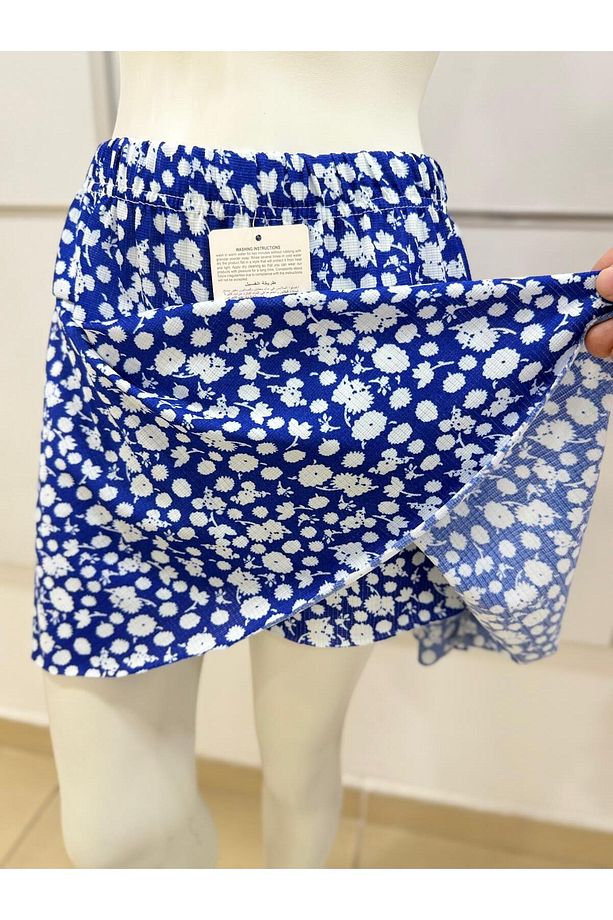 volanlı kız şort etek /volanlı çiçek desen mini şortlu etek/ mini yazlık şort etek - 4