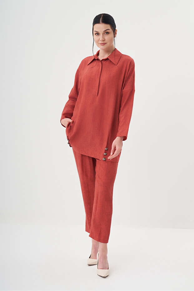 Kadın Gömlekli Basic Takım 8534 - 4